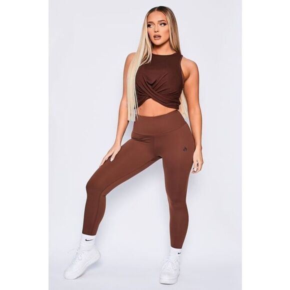 New Ryderwear Adapt Twist Cropped Tank Athleisure‎ Chocolate Brown Large - Picture 14 of 14
